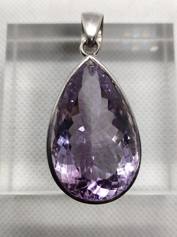 natural Amethyst pendant in silver