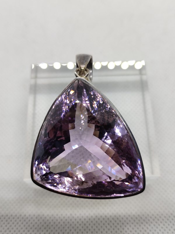 natural Amethyst pendant in silver